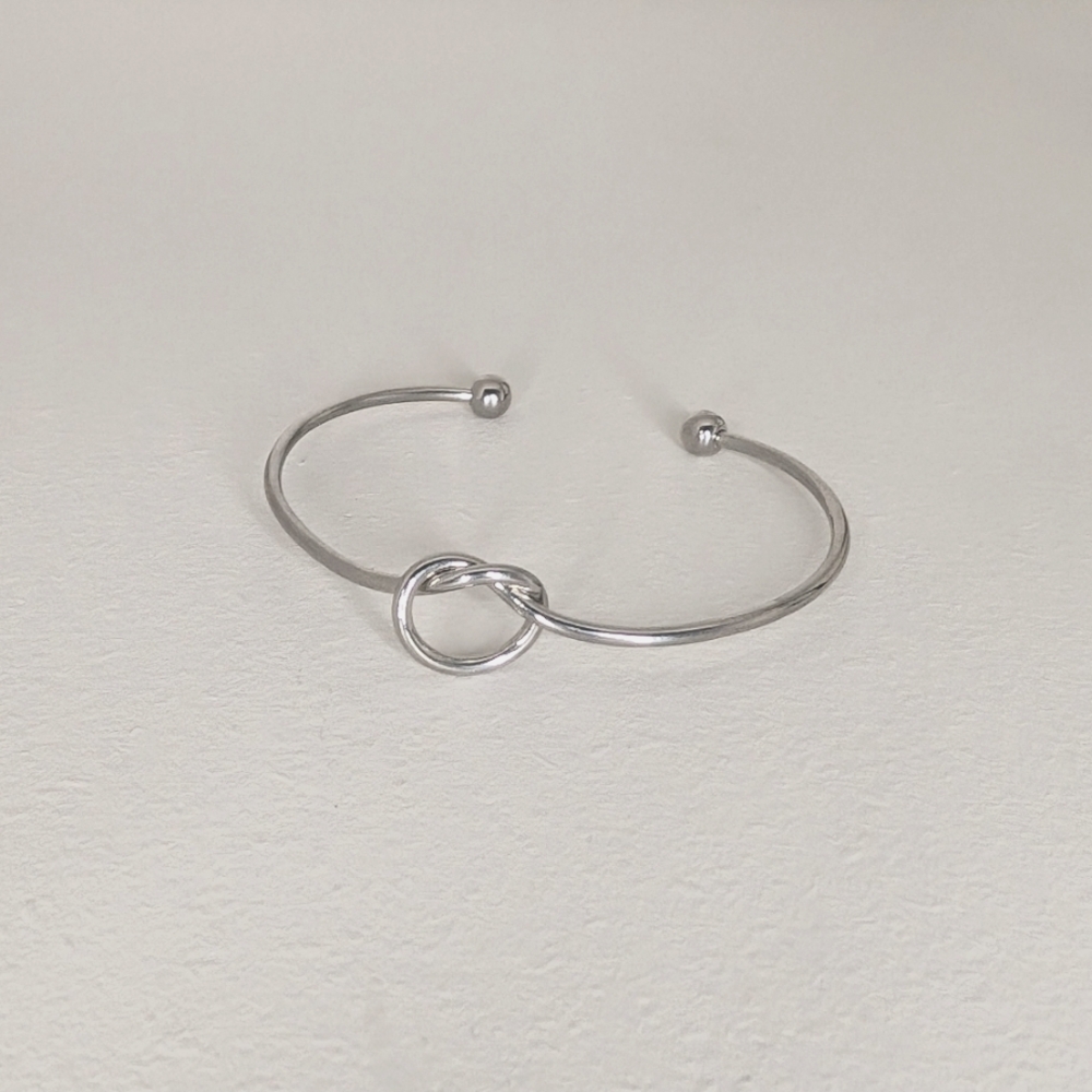 Silver Knot Cuff Bracelet